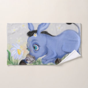 Little Donkey and Daisy - Add Your Name / Text Bath Towel Set