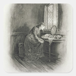 Little Dorrit, from 'Charles Dickens: A Gossip abo Square Sticker