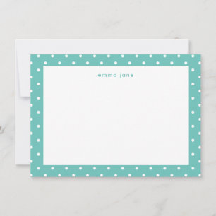 Little Dots Mint Green Personalised Card