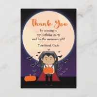 Little Dracula Vampire Halloween Thank You Card