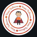 Little Dracula Vampire Happy Halloween Party Treat Classic Round Sticker<br><div class="desc">Little Dracula Vampire Happy Halloween Party Treat Stickers</div>
