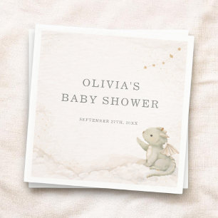 Little Dragon Almost Here Baby Shower Party Napkin