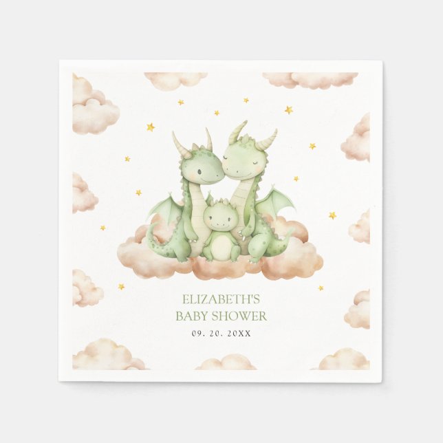 Little Dragon Baby Shower Paper Napkin (Front)
