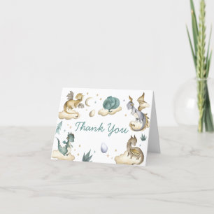 Little Dragon Baby Shower Thank You Card