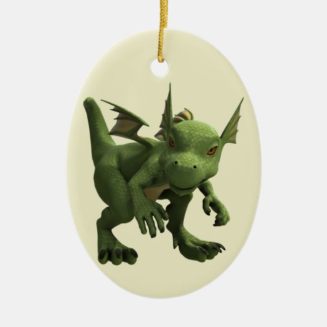 Little Dragon Ceramic Ornament (Front)