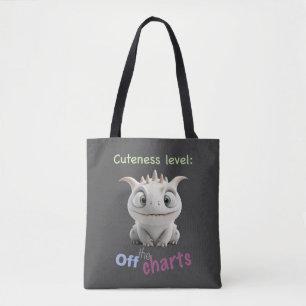 Little Dragon Cuteness Level Cute Adorable Funny Tote Bag
