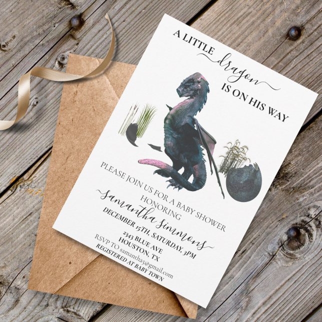 Little Dragon Hatched Egg Baby Shower Fantasy Invitation (Creator Uploaded)