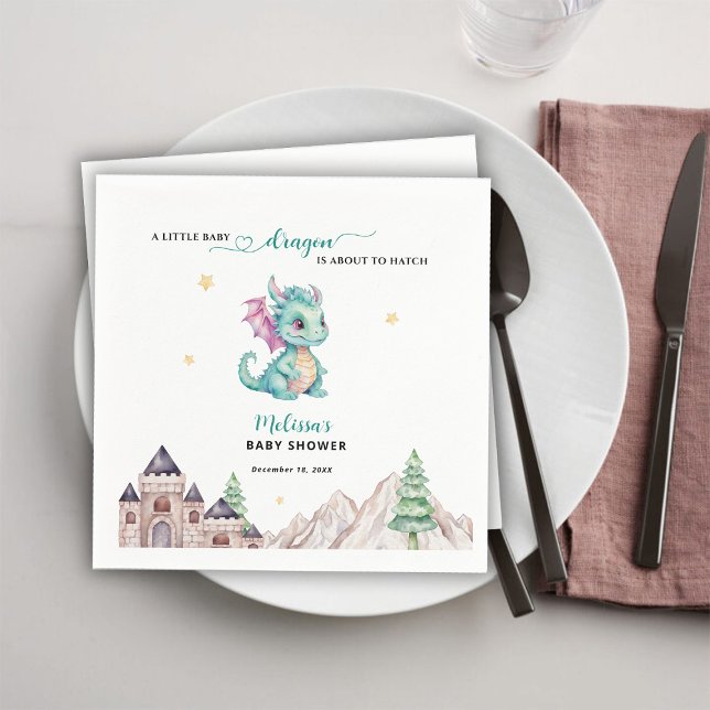 Little Dragon is about to hatch Baby Shower Napkin (Creator Uploaded)