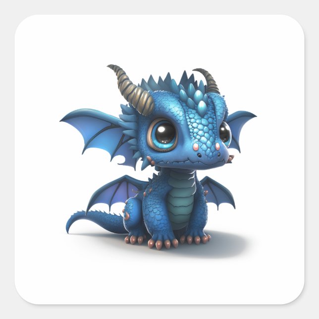 Little Dragon Square Sticker (Front)
