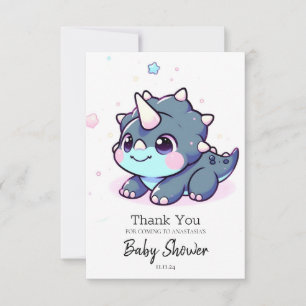 Little Dreamy Dinosaur Baby Shower Thank You Card