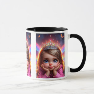 Little dreamy princess with a crown. mug