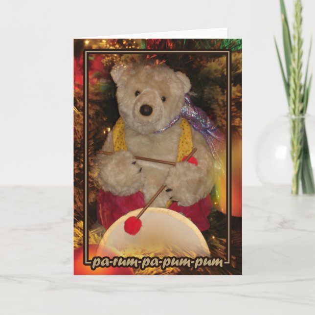 Little Drummer Bear Holiday Card (Front)