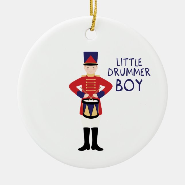 Little Drummer Boy Ceramic Ornament (Front)