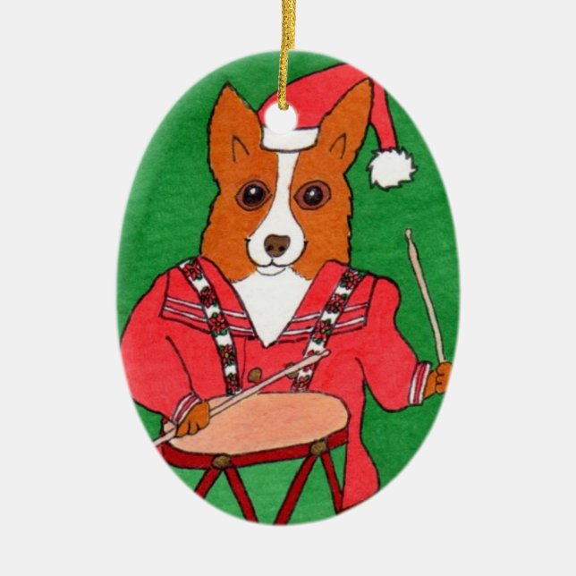 Little Drummer Boy Ceramic Ornament (Front)