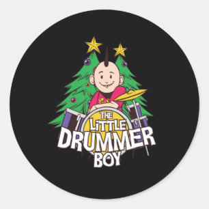Little drummer boy classic round sticker
