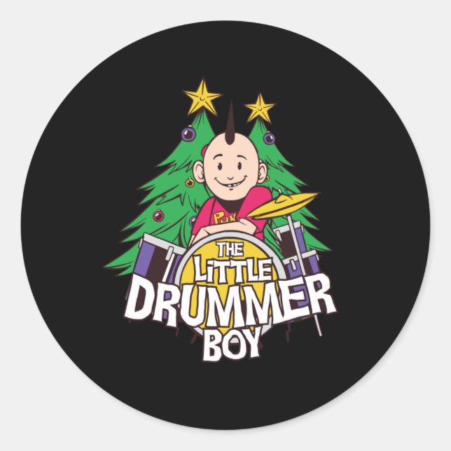 Little drummer boy classic round sticker (Front)