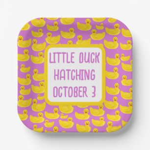 Little Duck Baby Shower Invitation Paper Plate