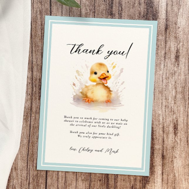 Little Duck Baby Shower Thank You Card (Creator Uploaded)