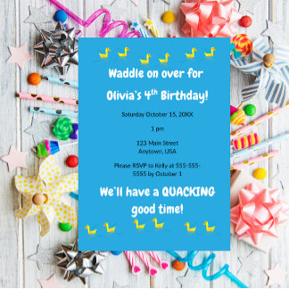Little Duck Birthday Invitation