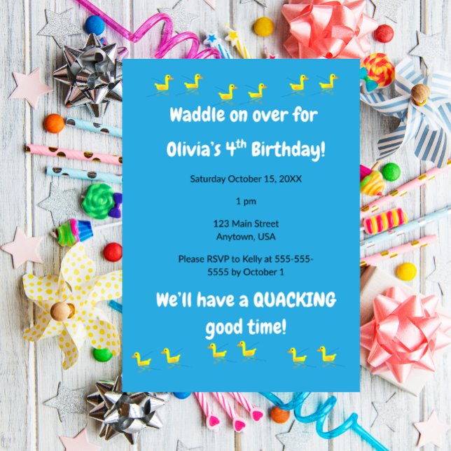 Little Duck Birthday Invitation (Creator Uploaded)