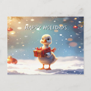 Little Duck Christmas Holiday Postcard