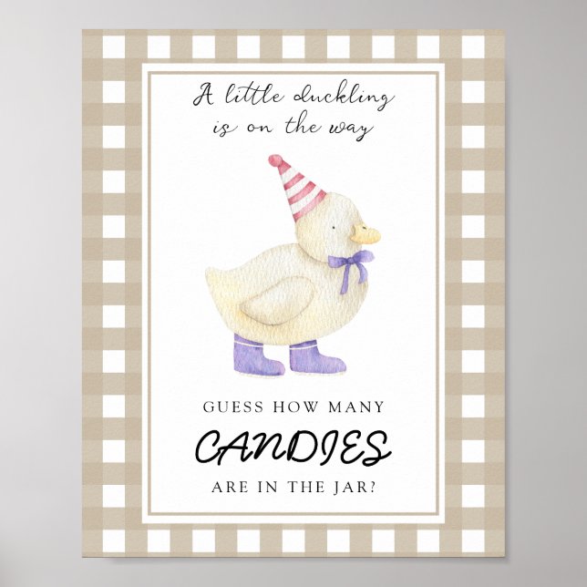 Little duck - guess how many candies poster (Front)