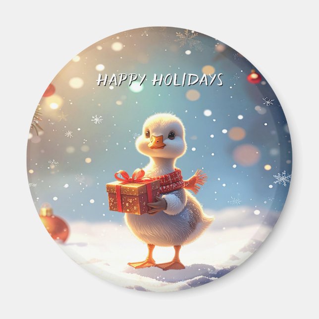 Little Duck Holiday Magnet (Front)