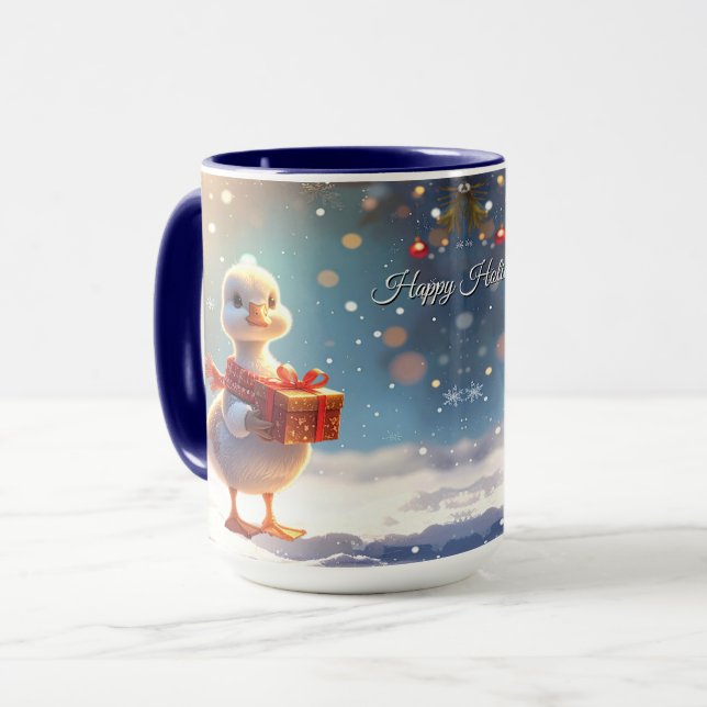 Little Duck Holiday Mug (Front Left)