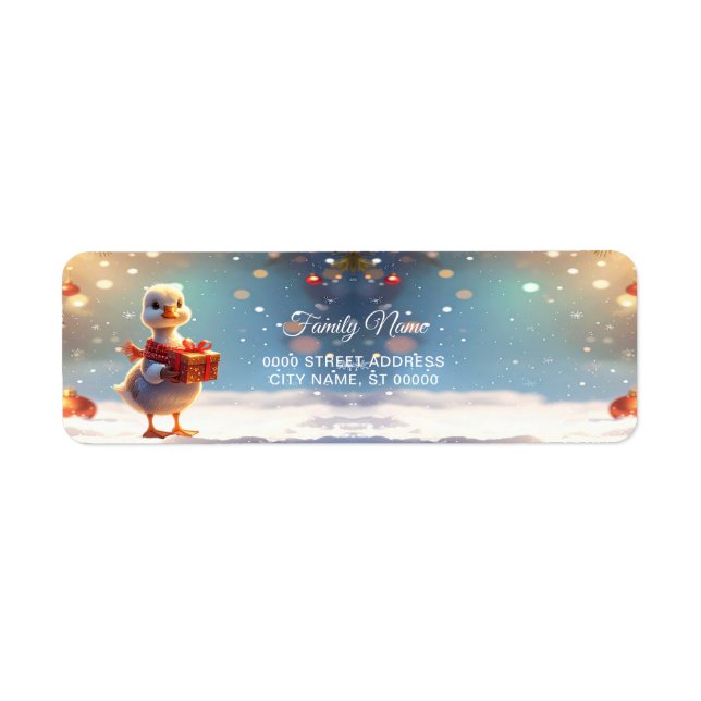 Little Duck Holiday Return Address Label (Front)