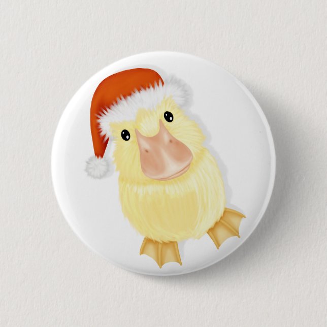Little Duck In Santa Hat Christmas Pin (Front)