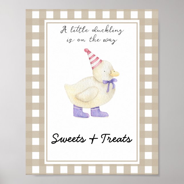 Little duck - sweets and treats baby shower poster (Front)