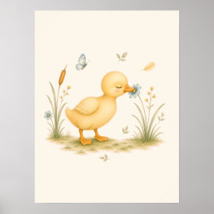 Little Duck & Wildflower Nursery Poster