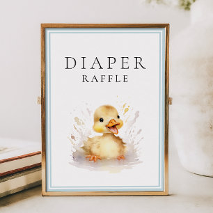 Little Duckling Baby Shower Diaper Raffle Poster