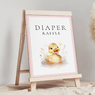 Little Duckling Baby Shower Diaper Raffle Sign