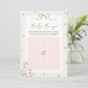 Little Duckling Baby Shower Gift Bingo Game Card