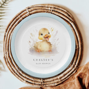 Little Duckling Baby Shower Paper Plate