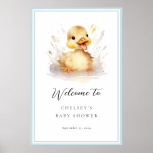 Little Duckling Baby Shower Welcome Sign Poster