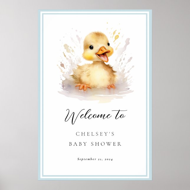 Little Duckling Baby Shower Welcome Sign Poster (Front)