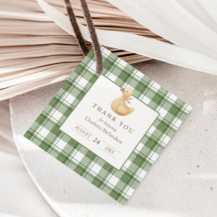 Little Duckling Classic Neutral Gingham Favour Tags