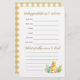 Little Duckling Duck Baby Shower Guessing Game