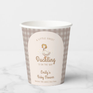 Little Duckling Farmhouse Gingham Baby Shower Paper Cups