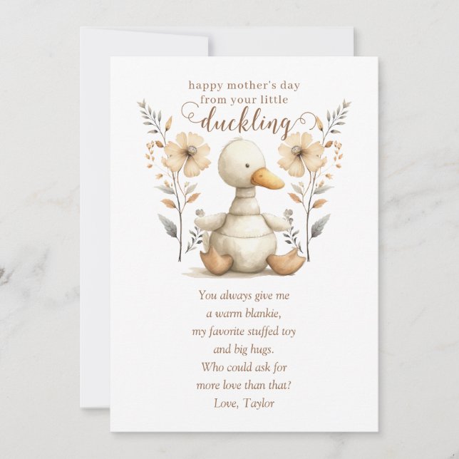Little Duckling First Mother's Day Greeting Card (Front)