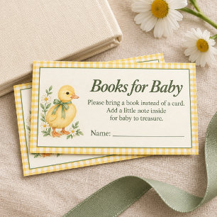 Little Duckling Gingham Books for Baby Insert Card