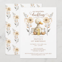 Little Duckling Watercolor 1st Birthday