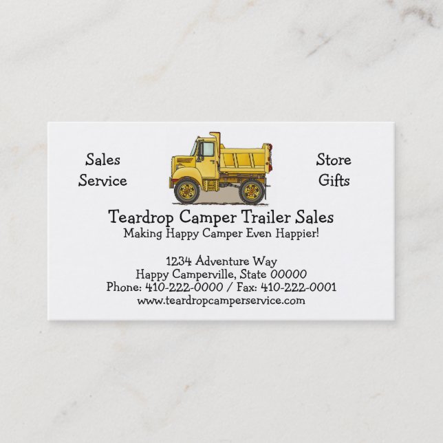 Little Dump Truck Business Card (Front)