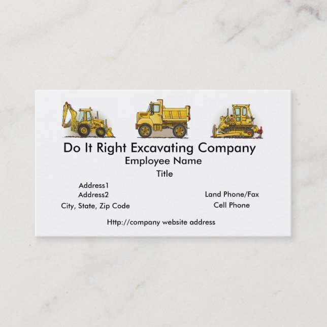 Little Dump Truck Business Cards (Front)
