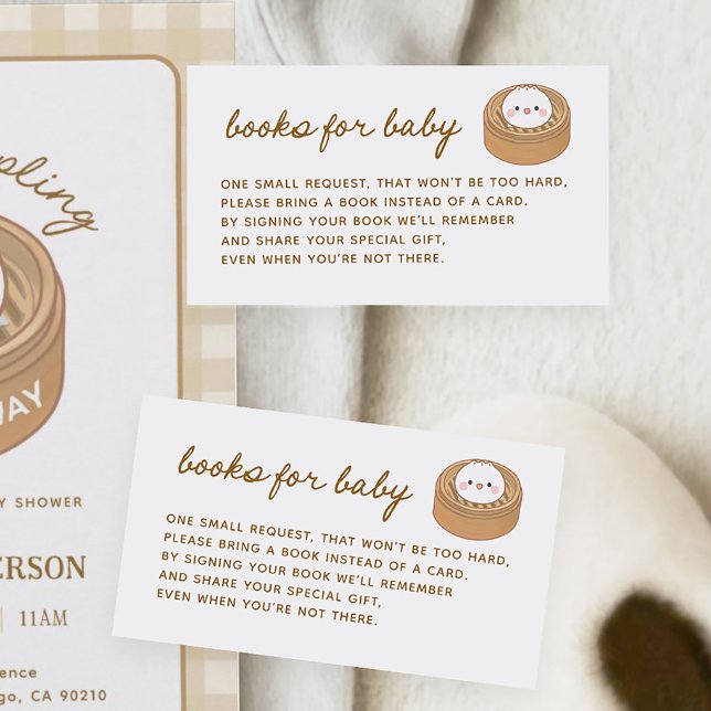 Little Dumpling Baby Shower Books for Baby Enclosure Card (Creator Uploaded)