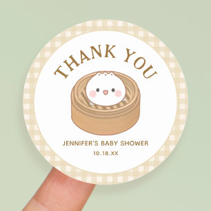 Little Dumpling Baby Shower Thank You Classic Round Sticker
