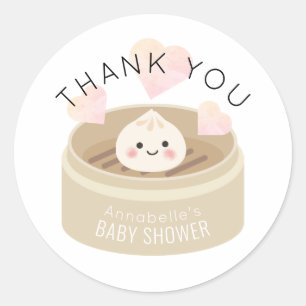 Little Dumpling Baby Shower Thank You Classic Round Sticker