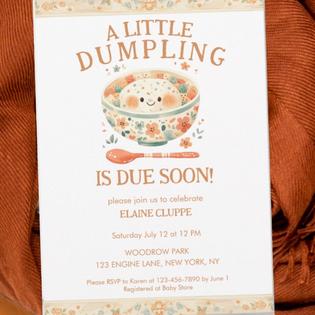 Little Dumpling Bao Bun Baby Shower Invitation (Creator Uploaded)